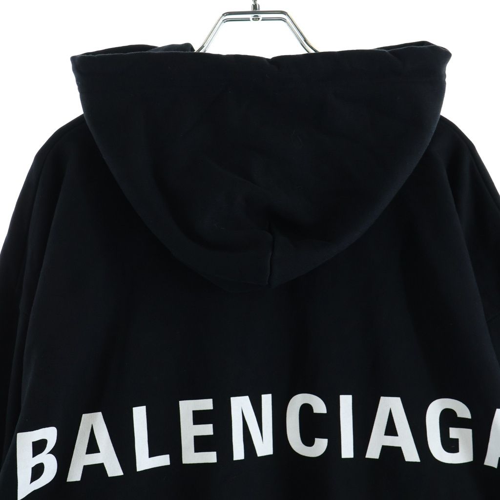 Balenciaga Back Logo Pullover Hoodie Black Cotton — view 4