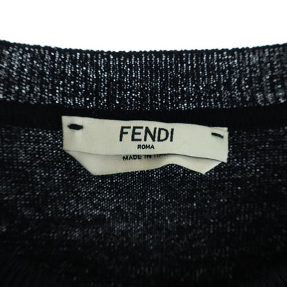Fendi Flower Motif Knit Cardigan Black Wool — view 7