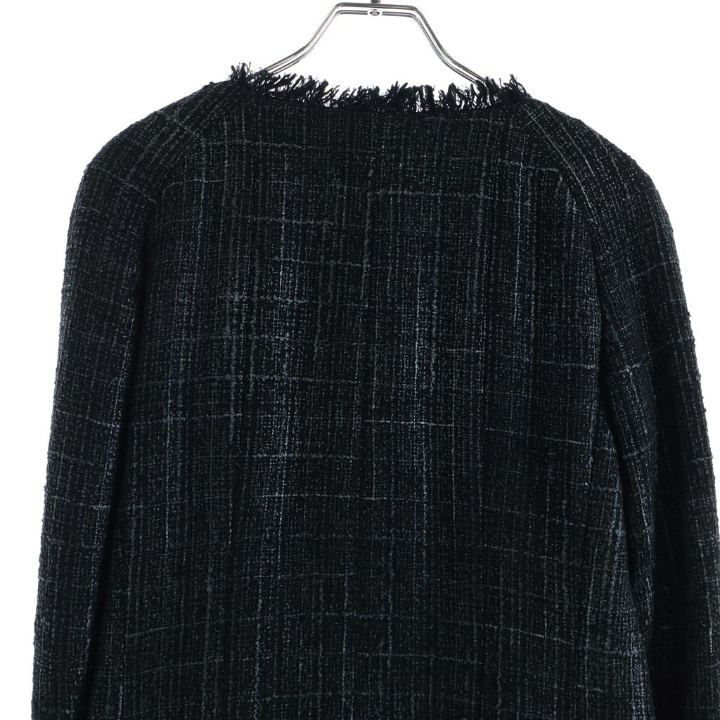 Chanel CC Logo Tweed Set Jacket Pants Black Rhinestone — view 4