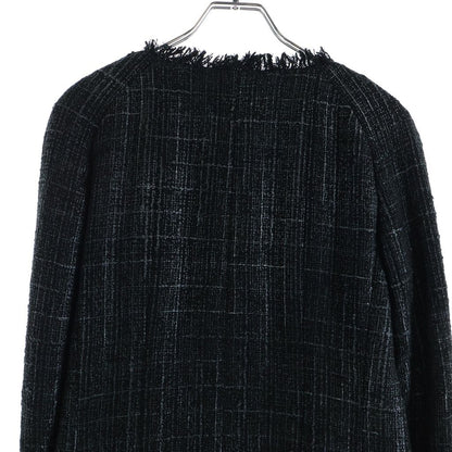 Chanel CC Logo Tweed Set Jacket Pants Black Rhinestone — view 4