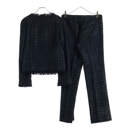 Chanel CC Logo Tweed Set Jacket Pants Black Rhinestone — view 2