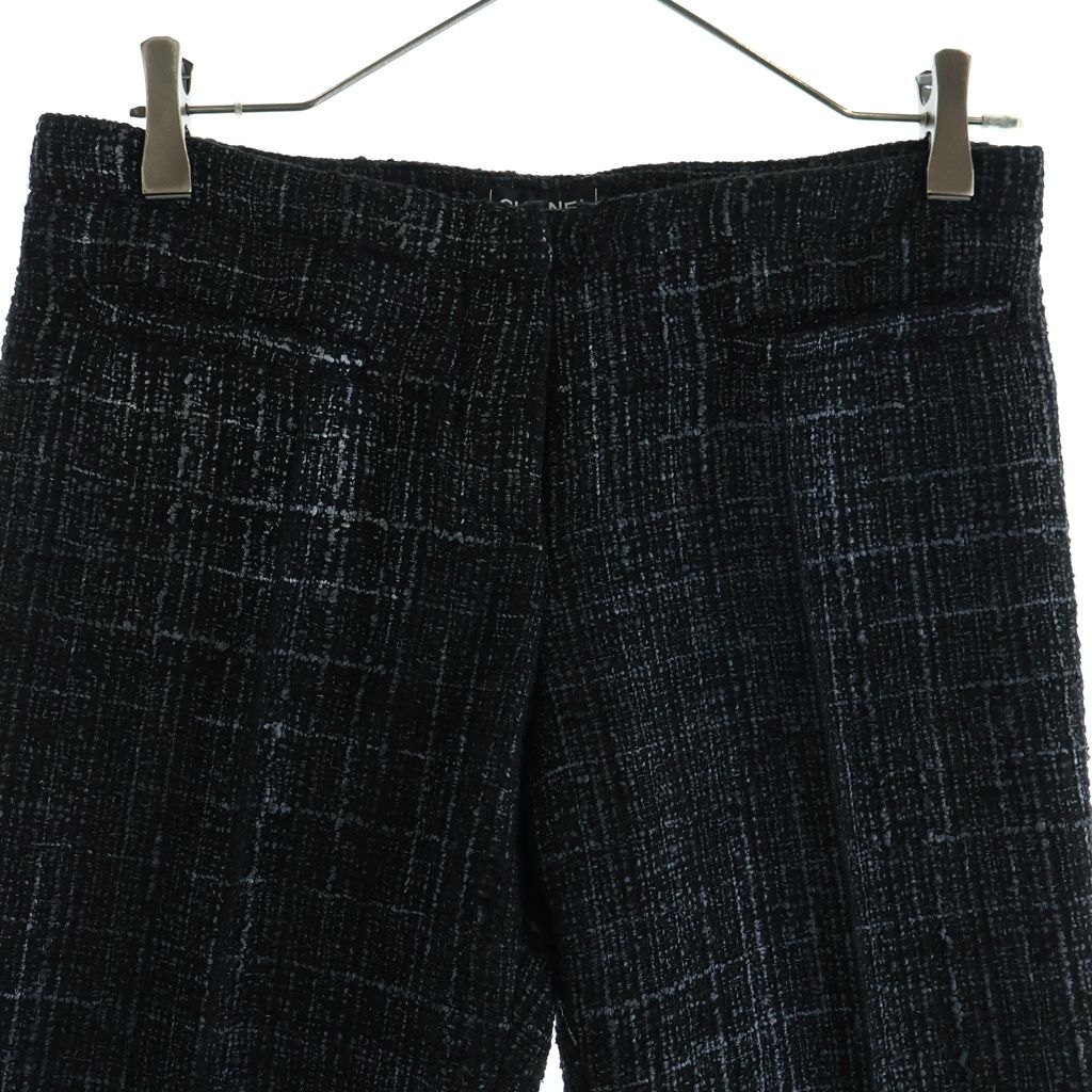 Chanel CC Logo Tweed Set Jacket Pants Black Rhinestone — view 5