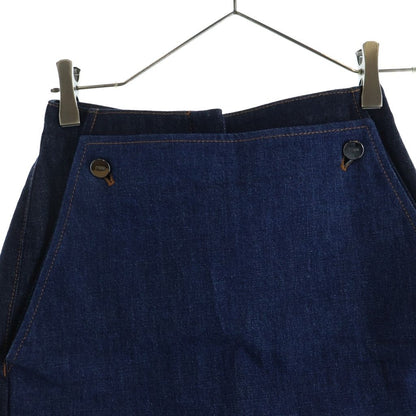 Fendi Layered Design Bicolor Denim Shorts Indigo Blue — view 3