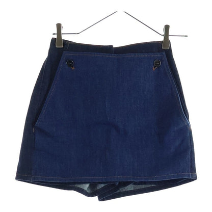 Fendi Layered Design Bicolor Denim Shorts Indigo Blue