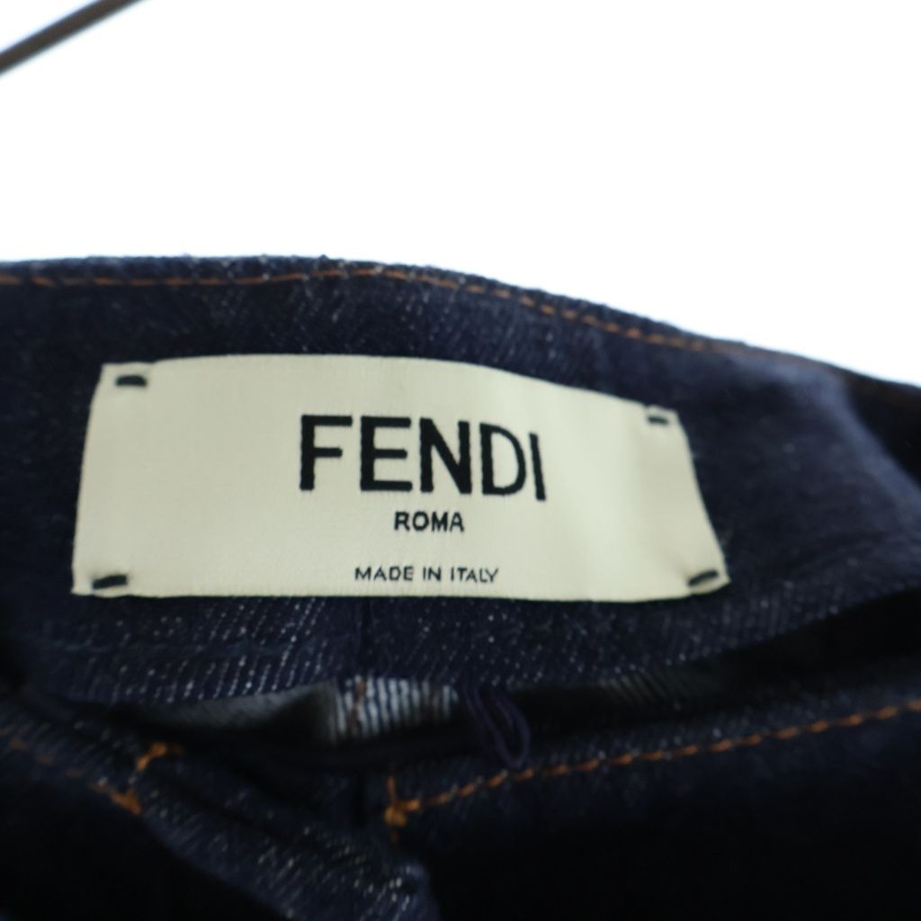 Fendi Layered Design Bicolor Denim Shorts Indigo Blue — view 6