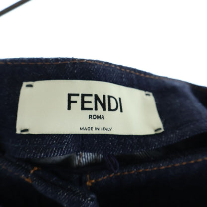 Fendi Layered Design Bicolor Denim Shorts Indigo Blue — view 6