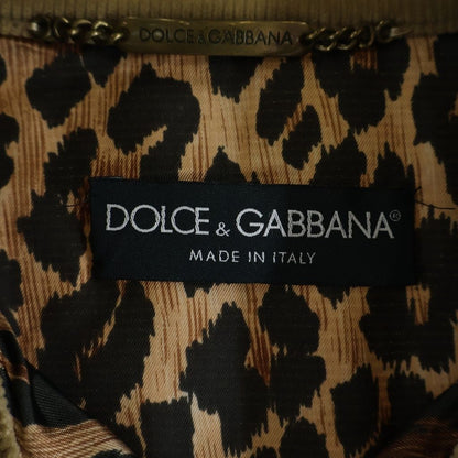 Dolce & Gabbana Lining Leopard Print Corduroy Tracker Jacket Brown — view 7