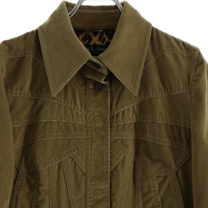 Dolce & Gabbana Lining Leopard Print Corduroy Tracker Jacket Brown — view 3