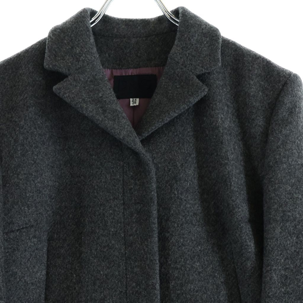 Dolce & Gabbana Snap Button Wool Soutien Collar Long Coat Gray — view 3