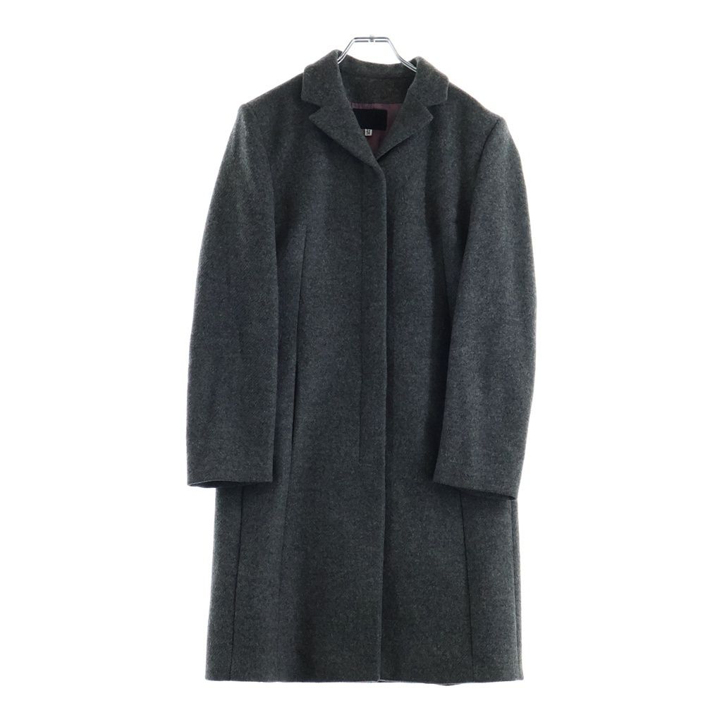 Dolce & Gabbana Snap Button Wool Soutien Collar Long Coat Gray