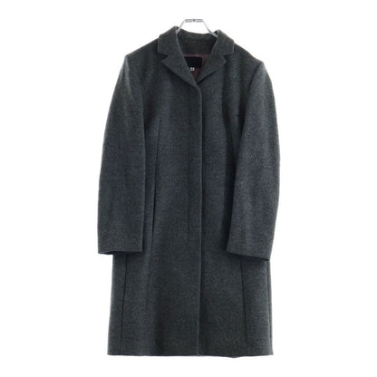 Dolce & Gabbana Snap Button Wool Soutien Collar Long Coat Gray