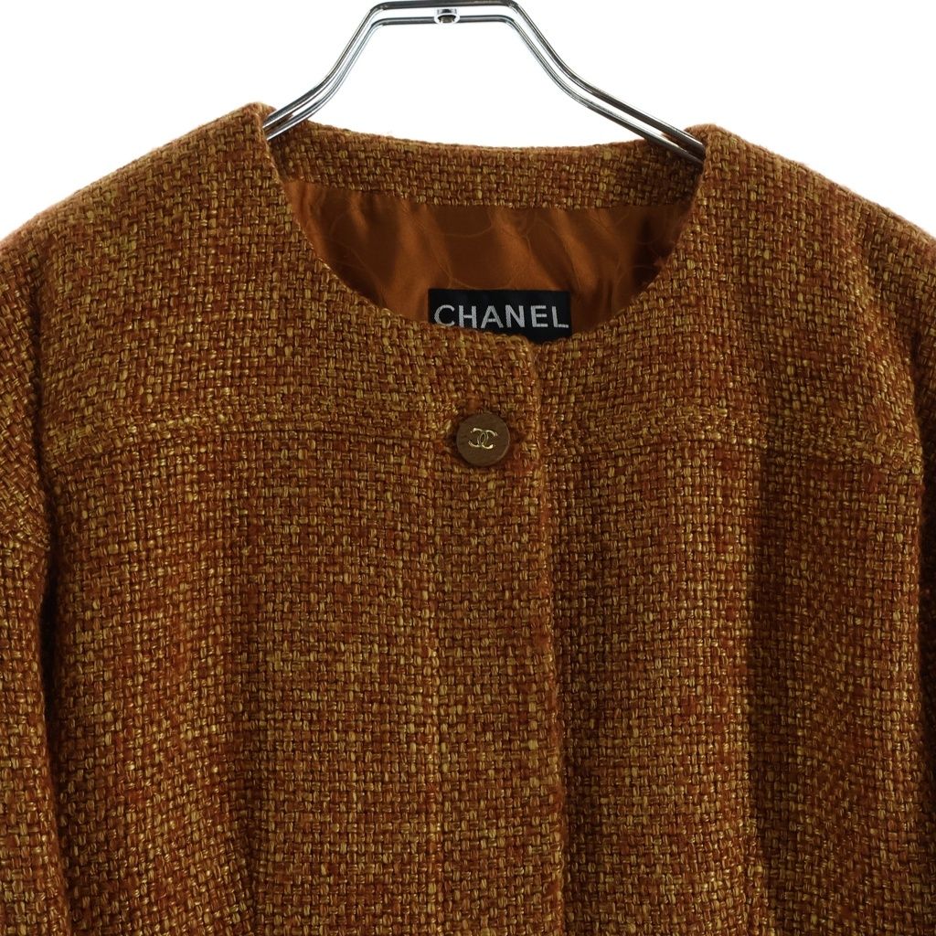Chanel Tweed Jacket Scarf Set Orange — view 3