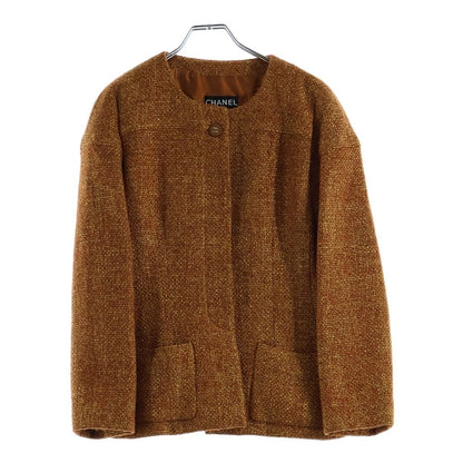 Chanel Tweed Jacket Scarf Set Orange