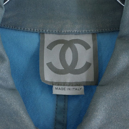 Chanel Sports Line CC Logo Denim Jacket Light Blue Silver — view 7