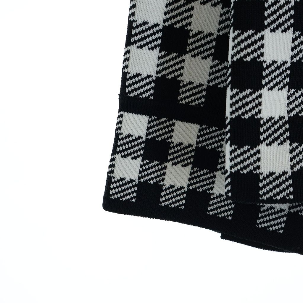 Dior Gingham Check Cropped Jacket CD Button Rayon Nylon Black White — view 5