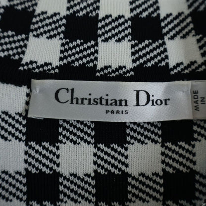 Dior Gingham Check Cropped Jacket CD Button Rayon Nylon Black White — view 7