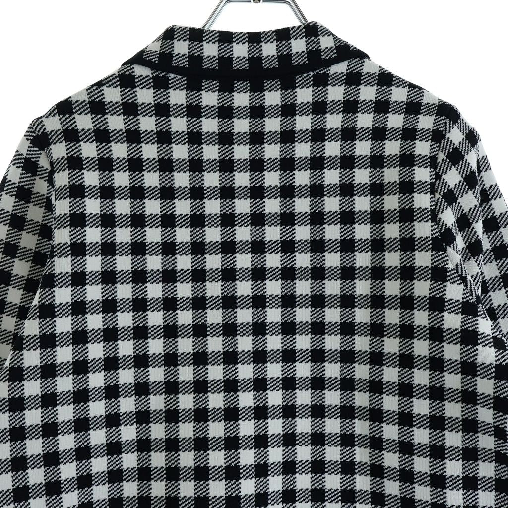 Dior Gingham Check Cropped Jacket CD Button Rayon Nylon Black White — view 4