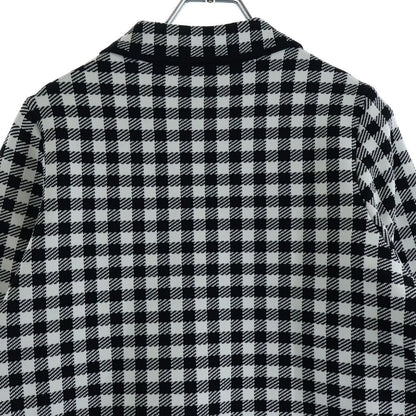 Dior Gingham Check Cropped Jacket CD Button Rayon Nylon Black White — view 4