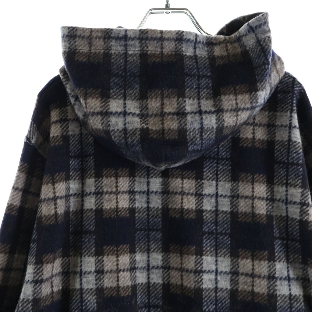 Louis Vuitton Monogram Faded Plaid Hoodie Wool Brown Gray — view 4