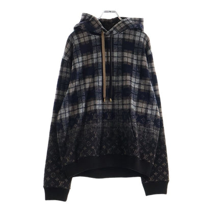 Louis Vuitton Monogram Faded Plaid Hoodie Wool Brown Gray