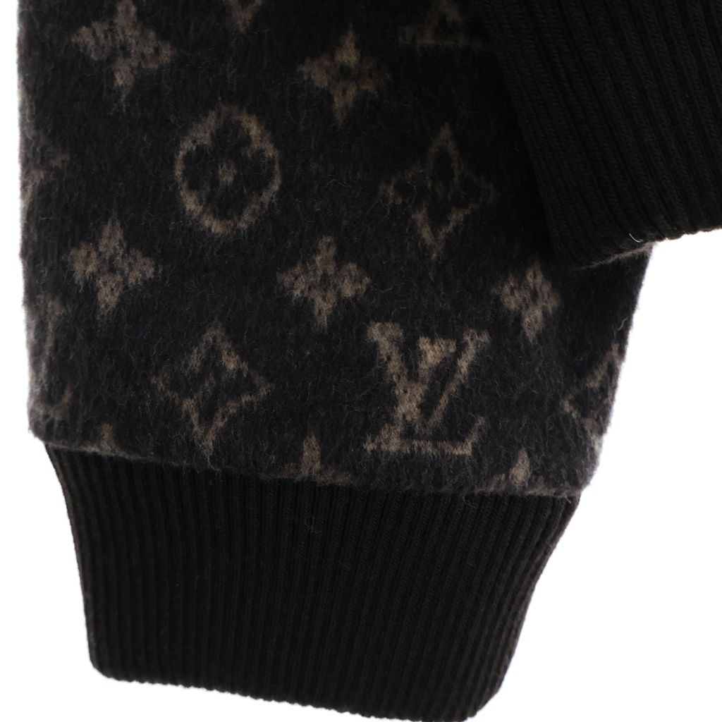 Louis Vuitton Monogram Faded Plaid Hoodie Wool Brown Gray — view 5