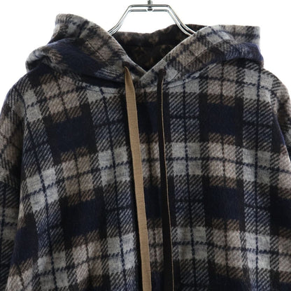 Louis Vuitton Monogram Faded Plaid Hoodie Wool Brown Gray — view 3