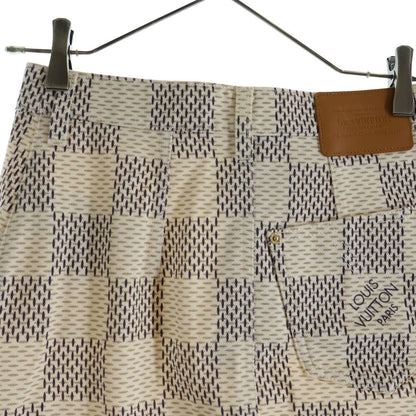 Louis Vuitton Damier All Over Print Skirt Cotton Logo White — view 4