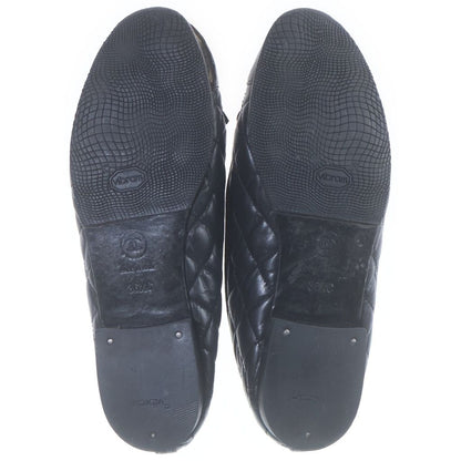 Chanel Quilted CC Logo Ballerina Flat Shoes Leather Pumps Black — view 5