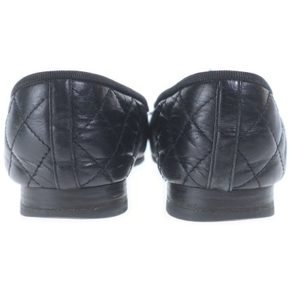 Chanel Quilted CC Logo Ballerina Flat Shoes Leather Pumps Black — view 3