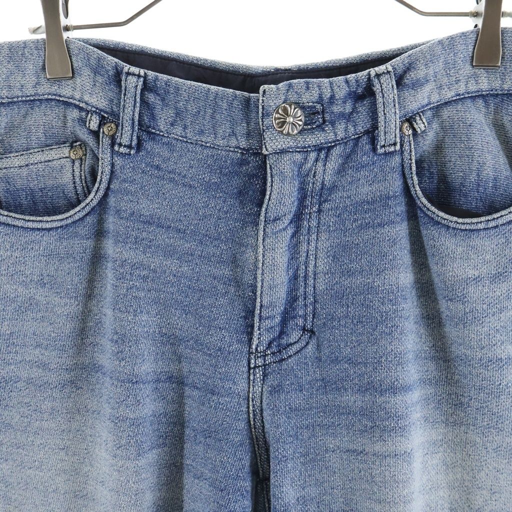 Chrome Hearts Cross Ball Button Cotton Sweatpants Indigo Pants — view 3