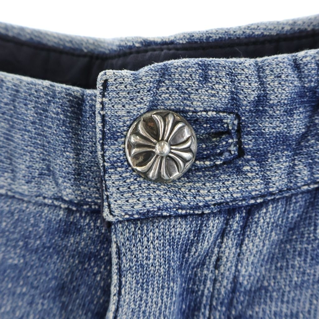 Chrome Hearts Cross Ball Button Cotton Sweatpants Indigo Pants — view 6