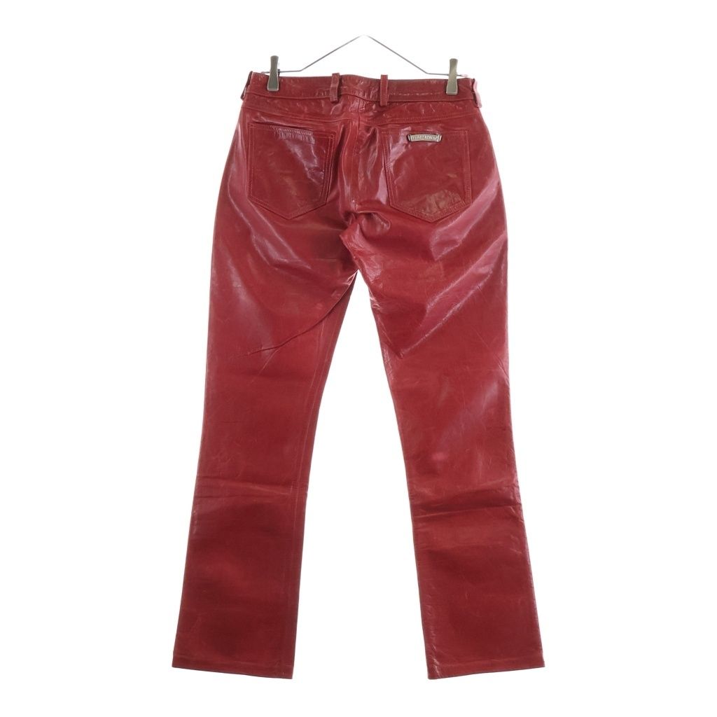 Chrome Hearts Lthr Pants Leather Cross Ball Button Long — view 2