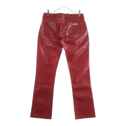 Chrome Hearts Lthr Pants Leather Cross Ball Button Long — view 2