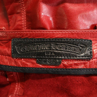Chrome Hearts Lthr Pants Leather Cross Ball Button Long — view 8