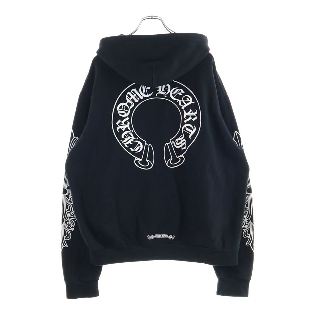 Chrome Hearts Sweatshirt HD Zip Sleeve Floral Back Horseshoe Zip Up Hoodie