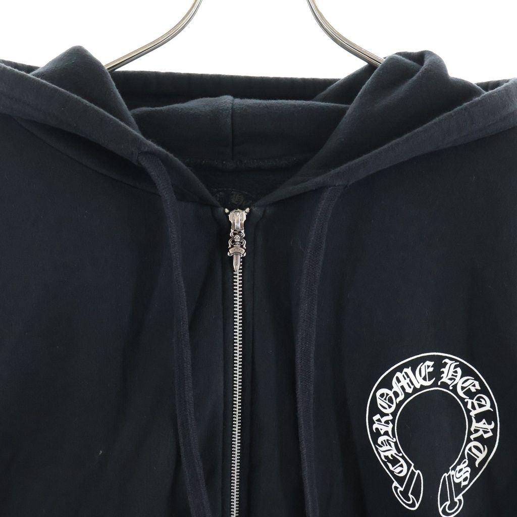 Chrome Hearts Sweatshirt HD Zip Sleeve Floral Back Horseshoe Zip Up Hoodie — view 3