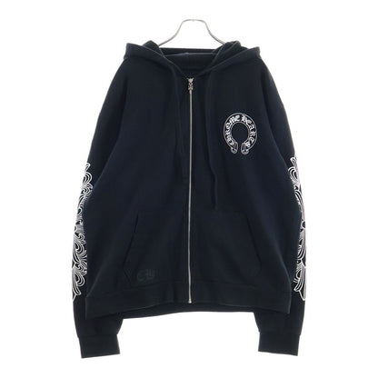 Chrome Hearts Sweatshirt HD Zip Sleeve Floral Back Horseshoe Zip Up Hoodie — view 2