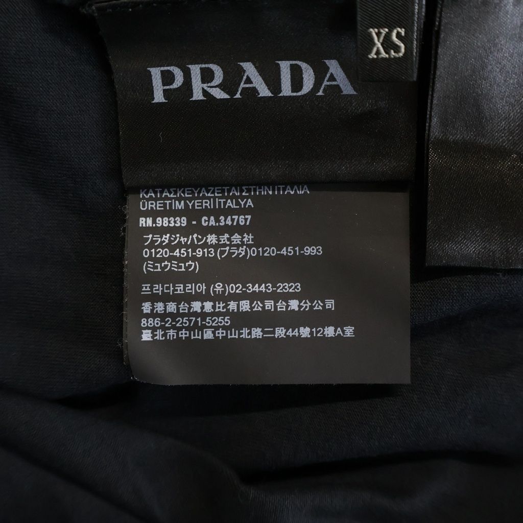 Prada Front Triangle Logo Patch Crew Neck Short Sleeve T-Shirt Black — view 8