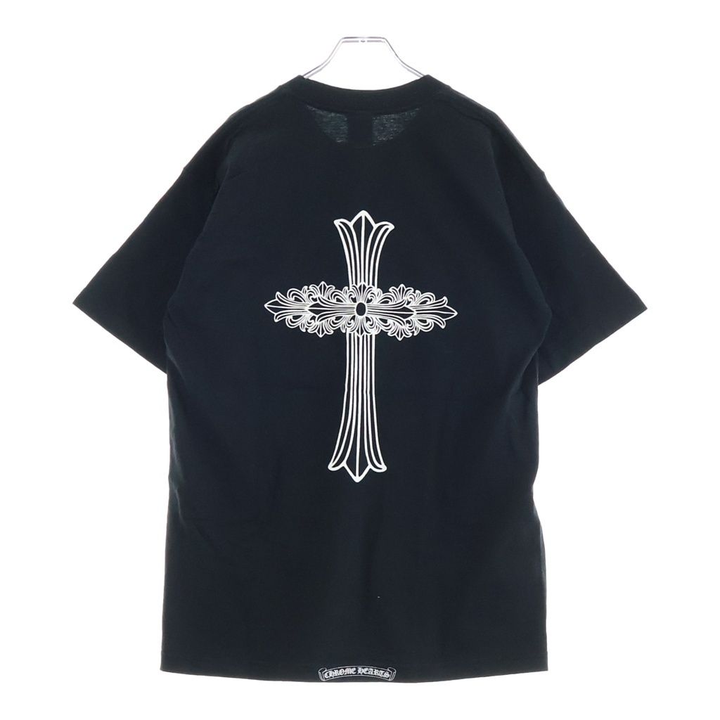 Chrome Hearts Vintage Floral Cross Short Sleeve Tee Back Print Crew Neck