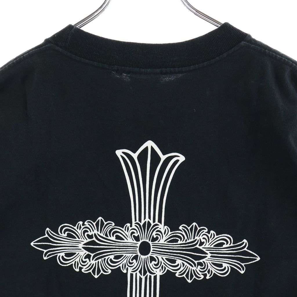 Chrome Hearts Vintage Short Sleeve Neck Logo Back Floral Cross Print Crew — view 4