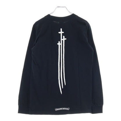 Chrome Hearts Long Sleeve Tee Vertical Logo RS Three Crew Neck Top Black T-Shirt