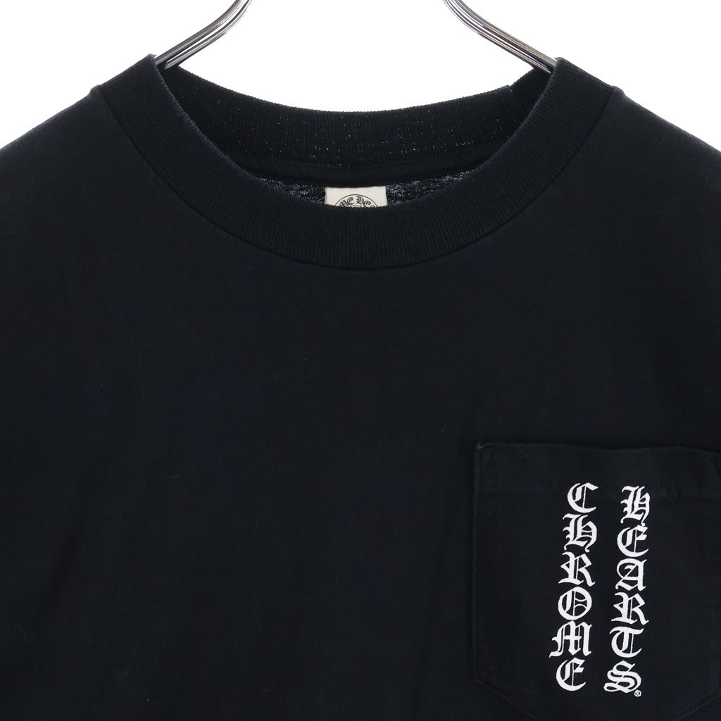 Chrome Hearts Long Sleeve Tee Vertical Logo RS Three Crew Neck Top Black T-Shirt — view 3