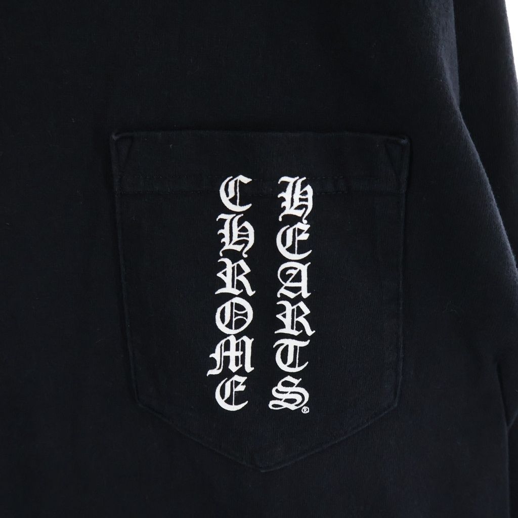 Chrome Hearts Long Sleeve Tee Vertical Logo RS Three Crew Neck Top Black T-Shirt — view 5