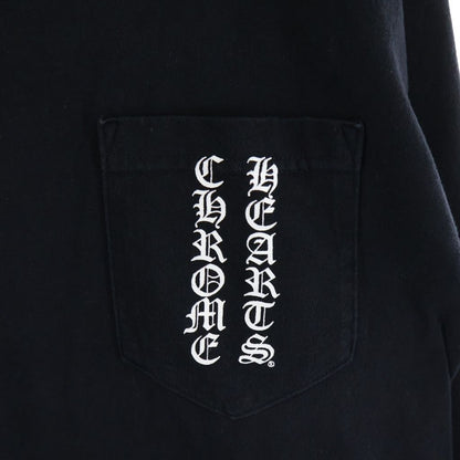 Chrome Hearts Long Sleeve Tee Vertical Logo RS Three Crew Neck Top Black T-Shirt — view 5