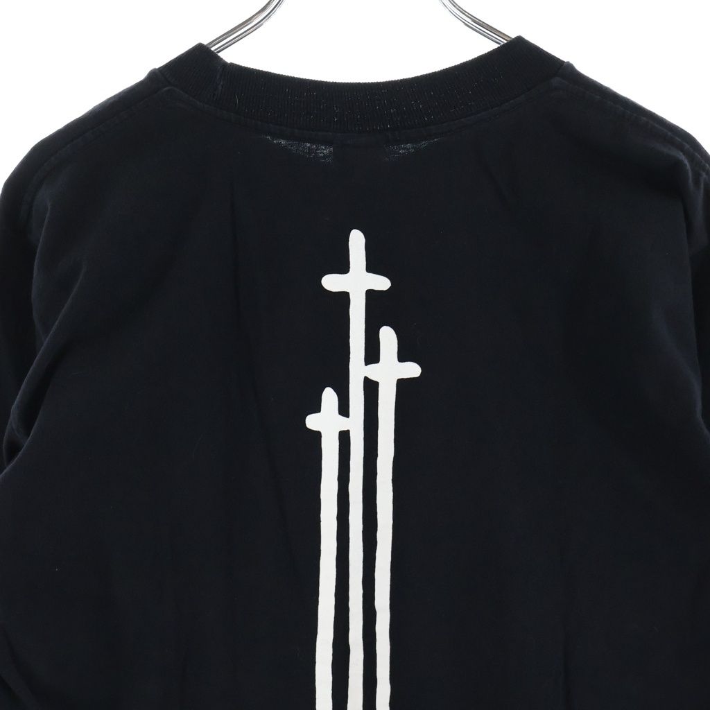 Chrome Hearts Long Sleeve Tee Vertical Logo RS Three Crew Neck Top Black T-Shirt — view 4