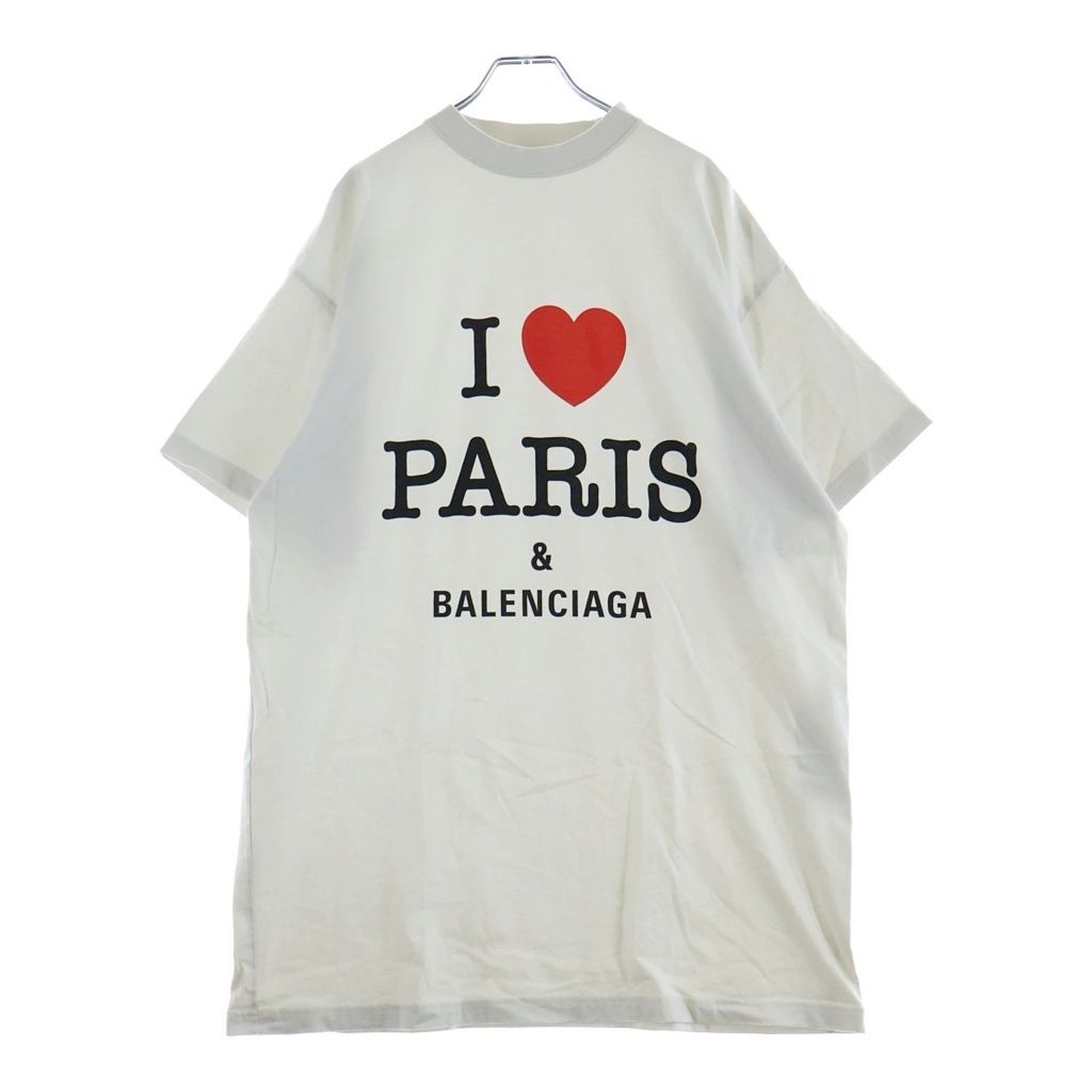 Balenciaga I Love Paris Print Short Sleeve T-Shirt Gray