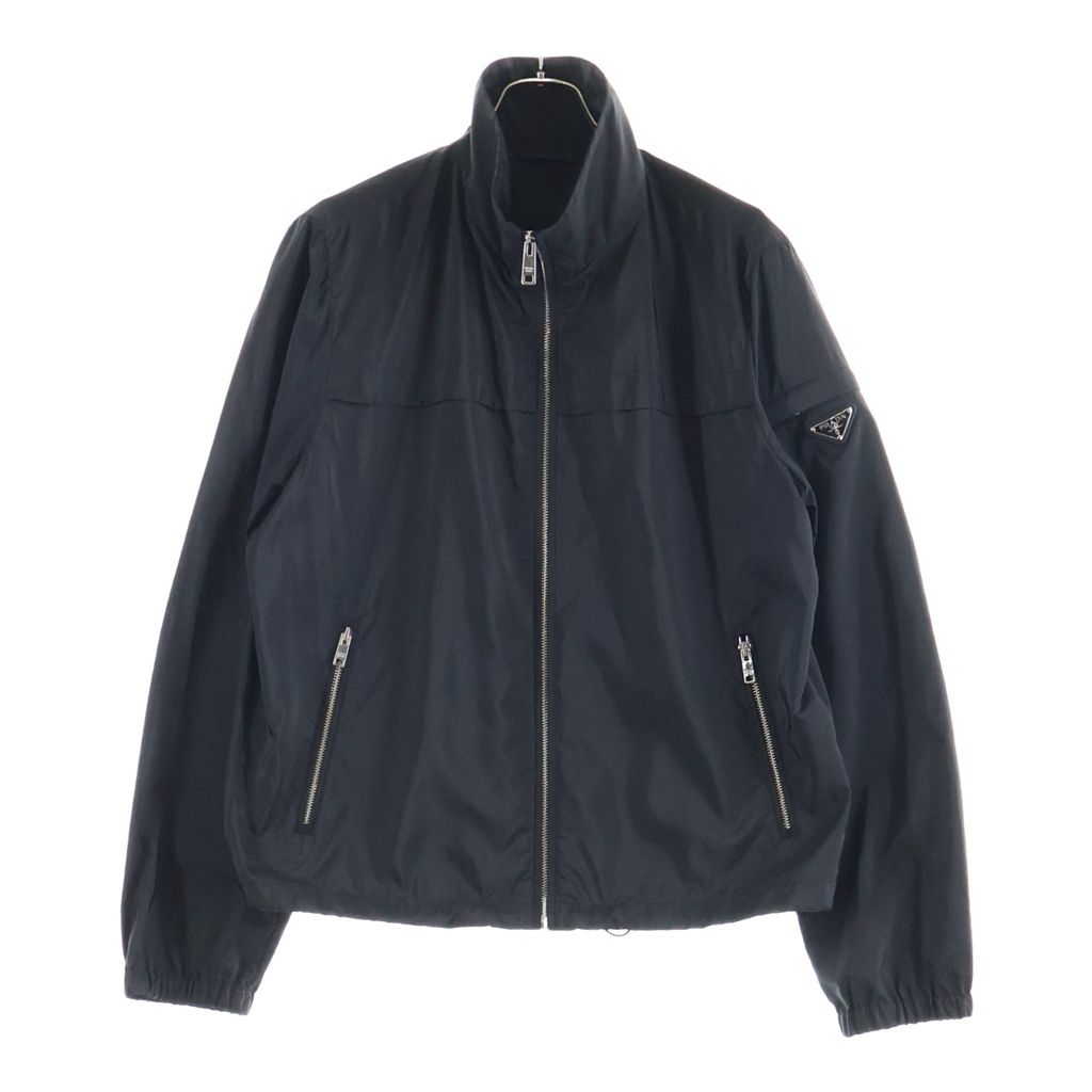 Prada Triangle Logo Jacket Zip Up Black
