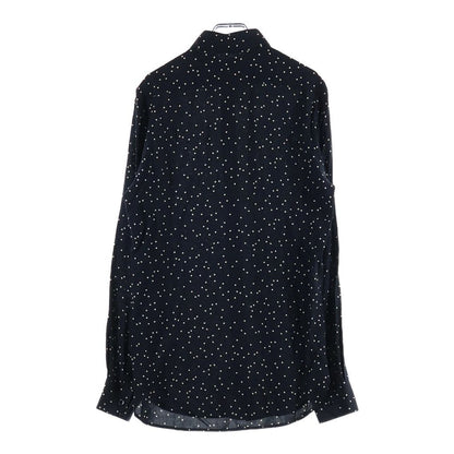 Saint Laurent Paris Polka Dot All Over Print Rayon Long Sleeve Shirt Black — view 2
