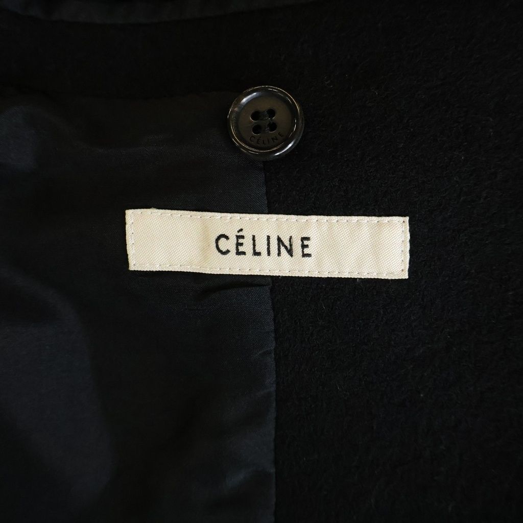 Celine Phoebe Philo Era Buttonless Wool Chesterfield Black — view 7