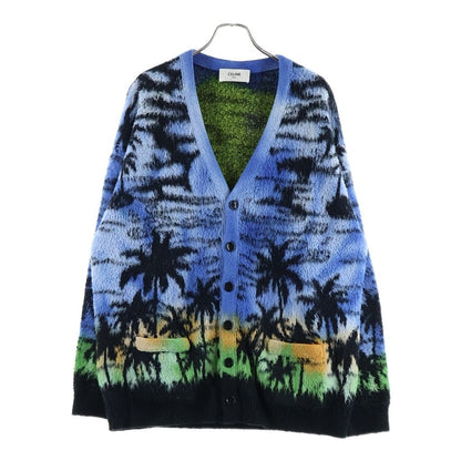 Celine Sunset Jacquard Tropical Knit Cardigan Multi